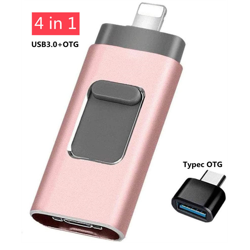 Three-in-one Small Push-pull Metal USB Flash Drive