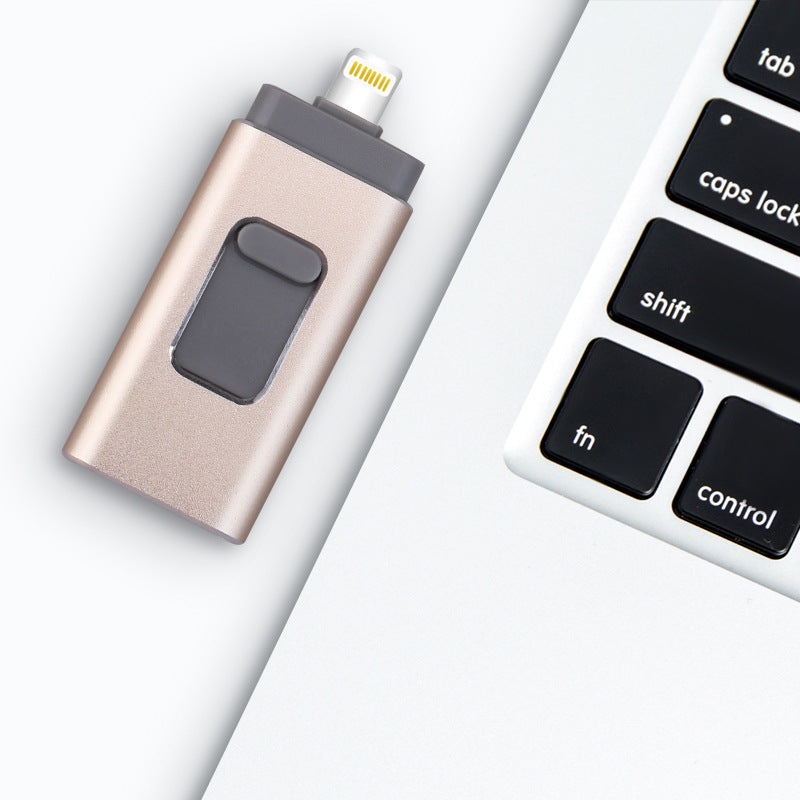 Three-in-one Small Push-pull Metal USB Flash Drive